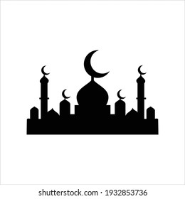 Mosque Vector Black On White Background Stock Vector (Royalty Free ...