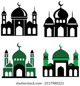 Ilustração de clipart de feixe de vetor de mesquita sobre fundo branco