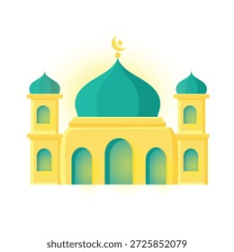 Vector de la mezquita. ilustración de dibujos animados de la mezquita. elemento de ramadán. conjunto de ramadán doodle