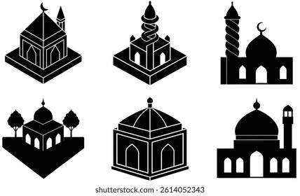 Mosque Vector Collection – Islamic Architecture and Worship Place Vector Illustrations