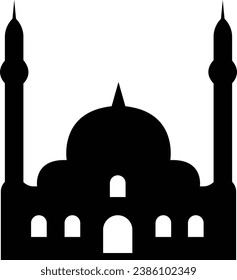 mosque vector design in black color