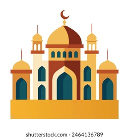 Mosque Vector Eid Mubarak Mosque