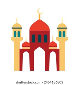 Mosque Vector Eid Mubarak Mosque