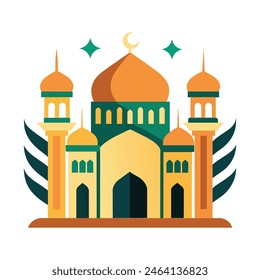 Mosque Vector Eid Mubarak Mosque