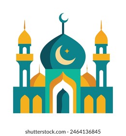 Mosque Vector Eid Mubarak Mosque