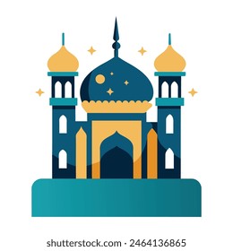 Mosque Vector Eid Mubarak Mosque