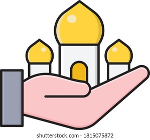 mosque vector flat color icon 