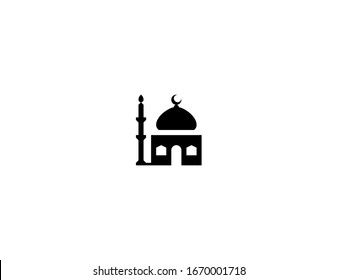 Mosque vector flat icon. Islamic Religion House. Isolated Mosque Building, Domed Roof, Minaret emoji illustration 