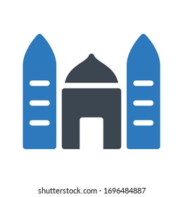 mosque vector glyph  color icon 