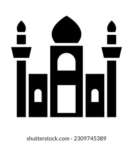 Mosque Vector Glyph Icon For Personal And Commercial Use.
