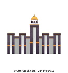 Vector de mezquita con cúpula dorada