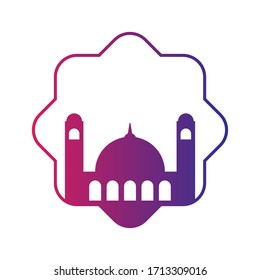Mosque vector graphics islam illustration religion. Mosque color gradient