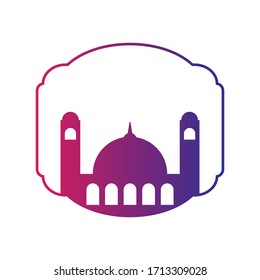 Mosque vector graphics islam illustration religion. Mosque color gradient