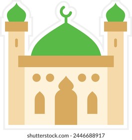 Mosque vector icon. Can be used for printing, mobile and web applications.