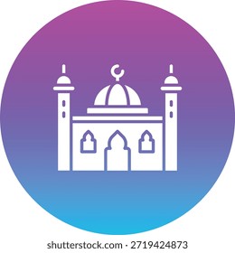 Icono del Vector de la mezquita. Se puede utilizar para aplicaciones de impresión, móviles y de Web.