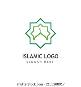Plantilla de diseño de ilustraciones de iconos vectoriales de mezquita
