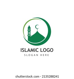 Plantilla de diseño de ilustraciones de iconos vectoriales de mezquita
