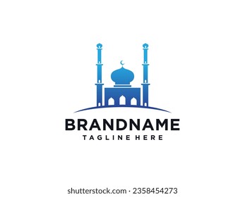 Mosque vector icon illustration design template. Mosque logo design
