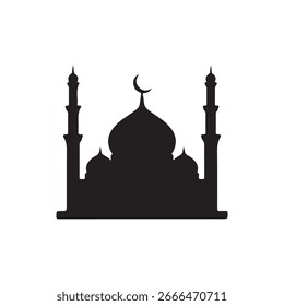 Plantilla de diseño de ilustración de icono de Vector de mezquita sobre fondo blanco
