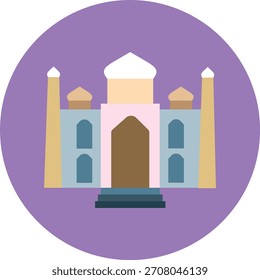 Icono de Vector de mezquita símbolo islámico ramadan kareem eid mubarak edificio religioso Ilustración vectorial arquitectónica 