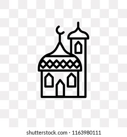 Mosque vector icon isolated on transparent background, Mosque logo concept