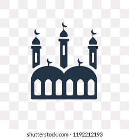 Mosque vector icon isolated on transparent background, Mosque transparency concept can be used web and mobile