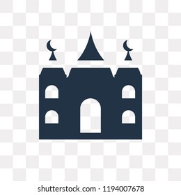 Mosque vector icon isolated on transparent background, Mosque transparency concept can be used web and mobile