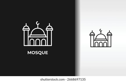 Mosque Vector, Icon Or Logo Sign Isolated Symbol Illustration