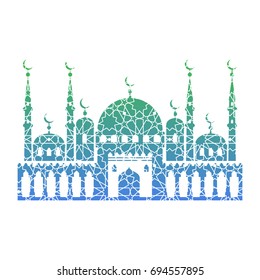 Mosque vector icon. Mosque night.Eid al adha.