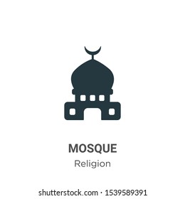 Mosque vector icon on white background. Flat vector mosque icon symbol sign from modern religion collection for mobile concept and web apps design.