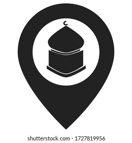 Moschee Vektor-Symbole für den Prüfpunkt, Karte