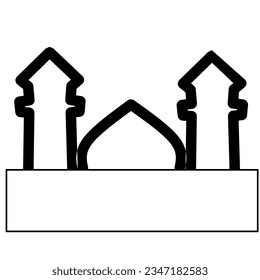 mosque vector illustration in background. Glyph vector icon for concept or graphic design.