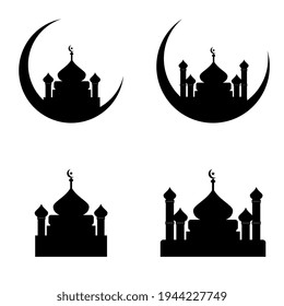 mosque vector illustration, in black.