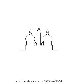 Mosque Vector Illustration Of A Continuous Line