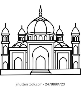 Mosque vector illustration editable project.