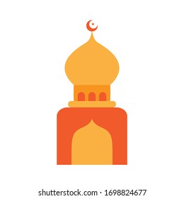 Ilustración vectorial de mezquita con color plano