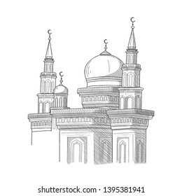 Mosque vector illustration, Happy Ramadan 2019, can be used for greeting card, banner and etc.