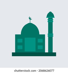 Ilustración vectorial de mezquita.  Diseño de símbolos de arquitectura conceptual islámica.  