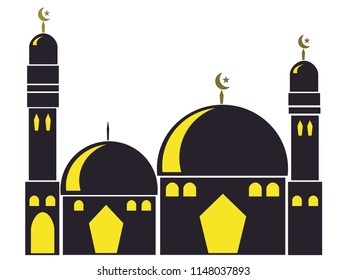 Mosque vector illustration Islamic symbol. Vector editable.