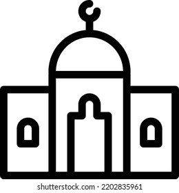  mosque Vector illustration on a transparent background. Premium quality symmbols. Thin line vector icons for concept and graphic design.