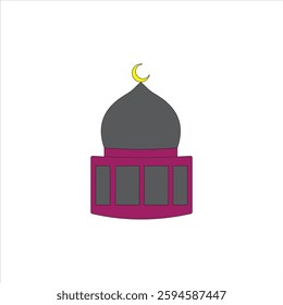 Mosque vector illustration on white background. Place of worship of Muslim