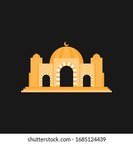 Moschee, Vektorgrafik, perfekt für islamisches Thema. Flachfarben-Stil