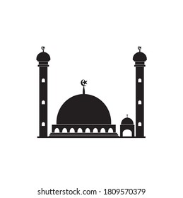 mosque vector illustration, silhouette, design template. 