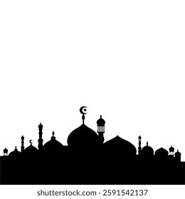 mosque vector illustration silhouette design in the form of a mosque logo icon in black and white 09