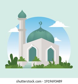 Mosque Vector illustration, simple and trendy with flat design