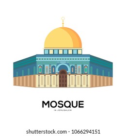 mosque vector illustration symbol object. Flat icon style concept design