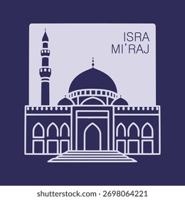 Mosque Vector for Islamic Holiday Greeting Card 