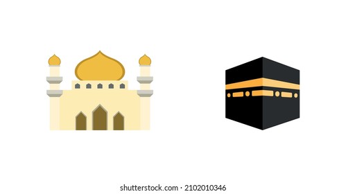 Mosque vector isolated icon. Mosque emoji illustration. Mosque vector isolated emoticon. Kaaba vector flat icon