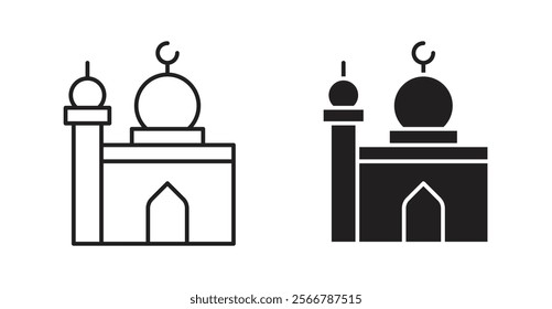 Mosque vector line icon illustration