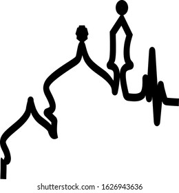 Mosque vector line icons. Simple illustration mosque elements, editable icons, can be used in logo, UI and web design. Black Mosque on the white Background. Ramadan Kareem mosque Illustration